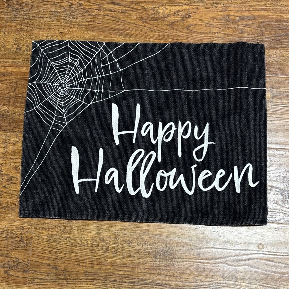 Black and White Halloween Doormat